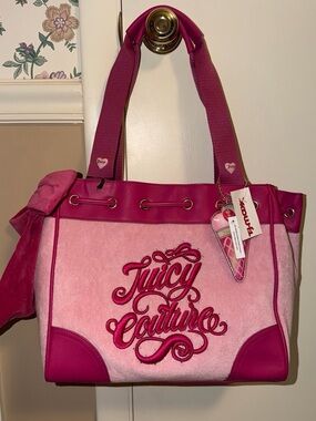 Juicy Couture Two-Tone Pink Embroidered Tote